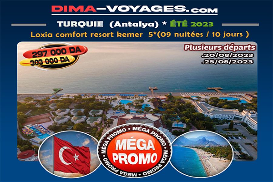<p>Turquie : Antalya 12 jours<br />Loxia comfort resort kemer 5*<br />Réf.</p>